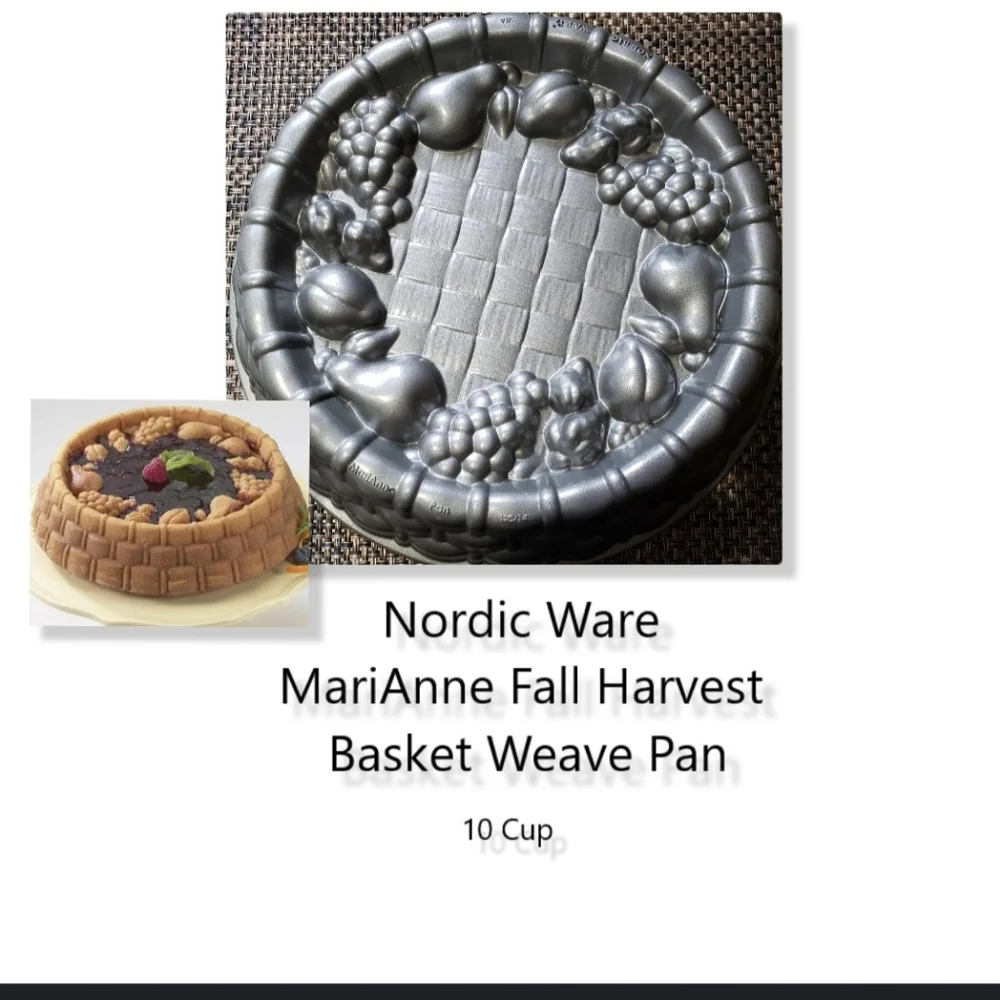 Nordic Ware MariAnne Pan 10 Cup Cast Aluminum Fruit Lattice Basket